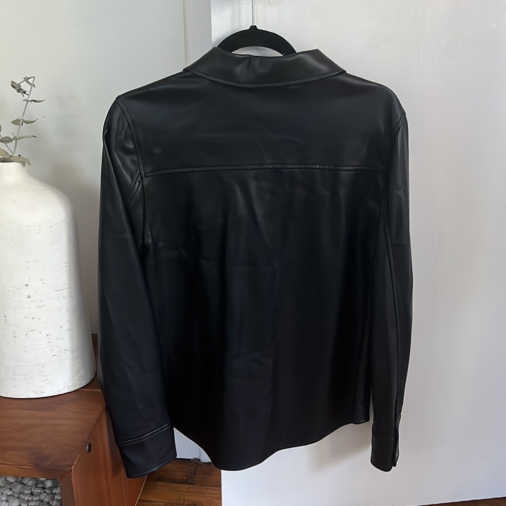 JUSTFAB pleather button down - Picture 4 of 6